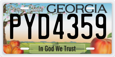 GA license plate PYD4359