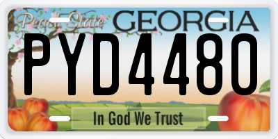 GA license plate PYD4480