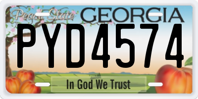 GA license plate PYD4574