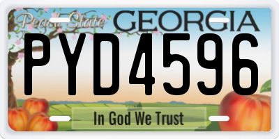 GA license plate PYD4596