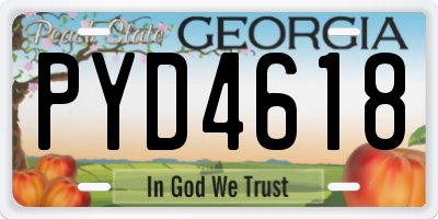 GA license plate PYD4618