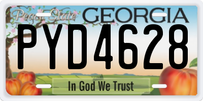 GA license plate PYD4628