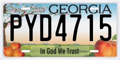 GA license plate PYD4715