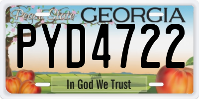 GA license plate PYD4722