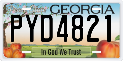 GA license plate PYD4821