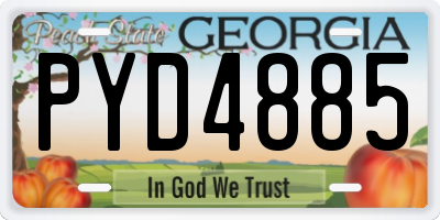 GA license plate PYD4885