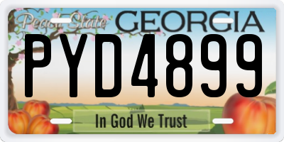 GA license plate PYD4899