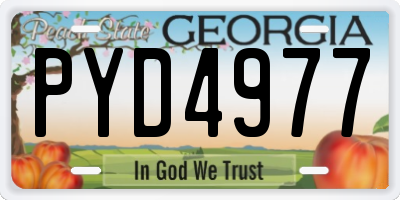 GA license plate PYD4977