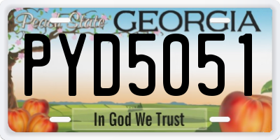 GA license plate PYD5051