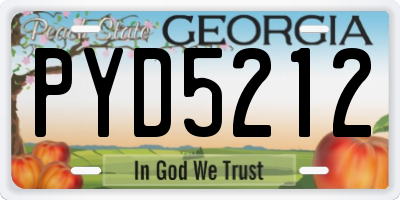 GA license plate PYD5212
