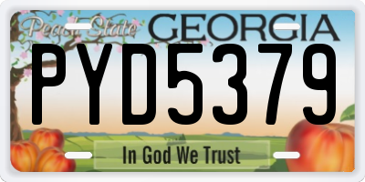 GA license plate PYD5379
