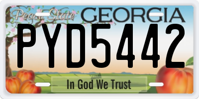 GA license plate PYD5442