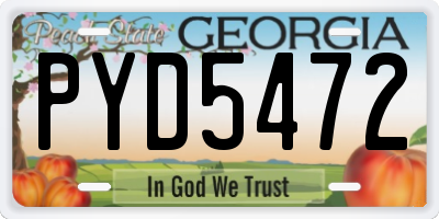 GA license plate PYD5472