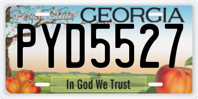 GA license plate PYD5527