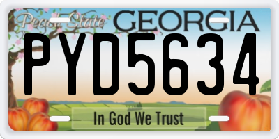 GA license plate PYD5634