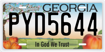 GA license plate PYD5644