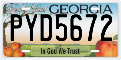 GA license plate PYD5672