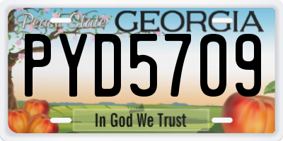 GA license plate PYD5709