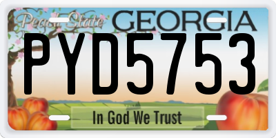 GA license plate PYD5753