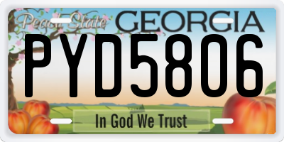 GA license plate PYD5806