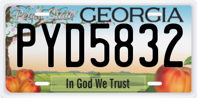 GA license plate PYD5832