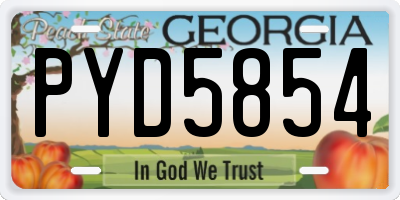 GA license plate PYD5854