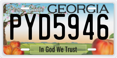 GA license plate PYD5946