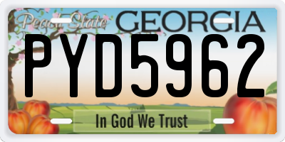 GA license plate PYD5962