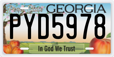 GA license plate PYD5978