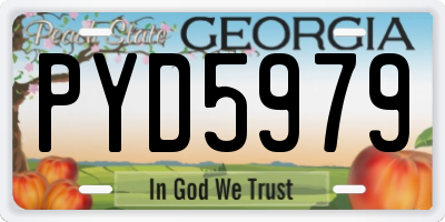GA license plate PYD5979