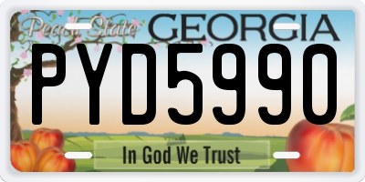 GA license plate PYD5990