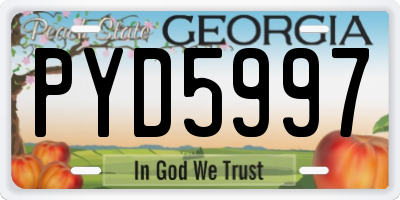 GA license plate PYD5997