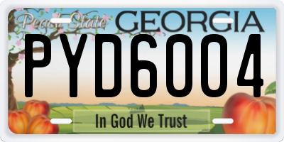 GA license plate PYD6004