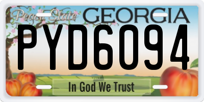 GA license plate PYD6094