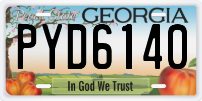 GA license plate PYD6140