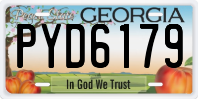 GA license plate PYD6179