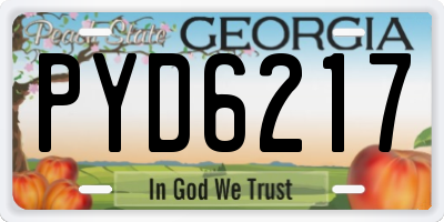 GA license plate PYD6217