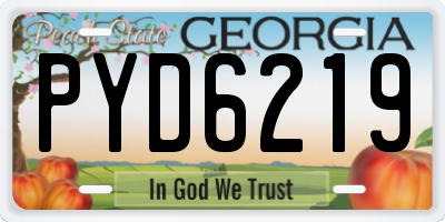 GA license plate PYD6219