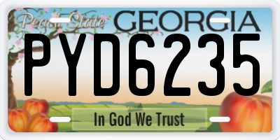 GA license plate PYD6235