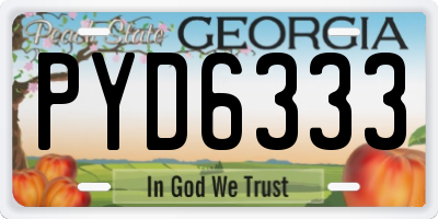 GA license plate PYD6333