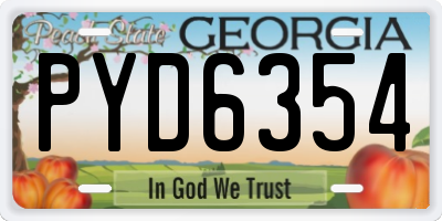 GA license plate PYD6354
