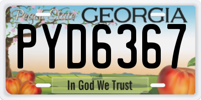 GA license plate PYD6367