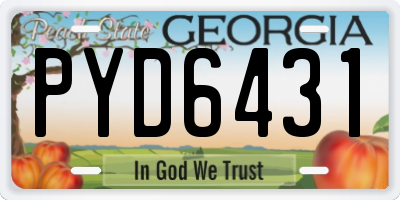 GA license plate PYD6431