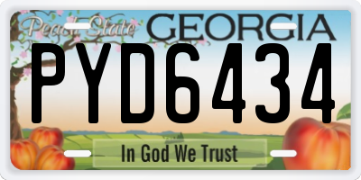 GA license plate PYD6434