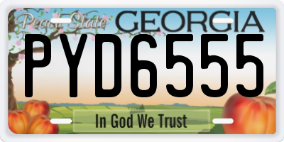 GA license plate PYD6555