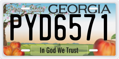 GA license plate PYD6571