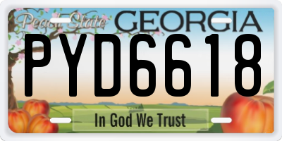 GA license plate PYD6618