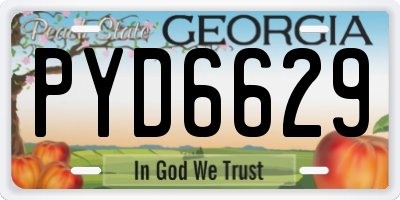 GA license plate PYD6629