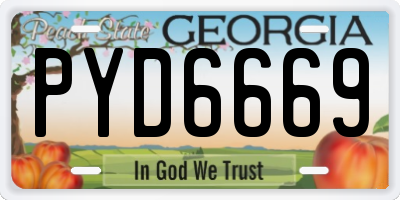 GA license plate PYD6669