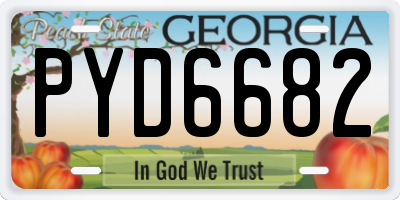 GA license plate PYD6682